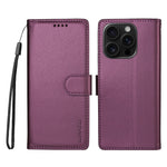 BETOPNICE for iPhone 16 Pro Max 006 Case RFID Blocking Wallet Stand Leather Phone Cover with Wrist Strap