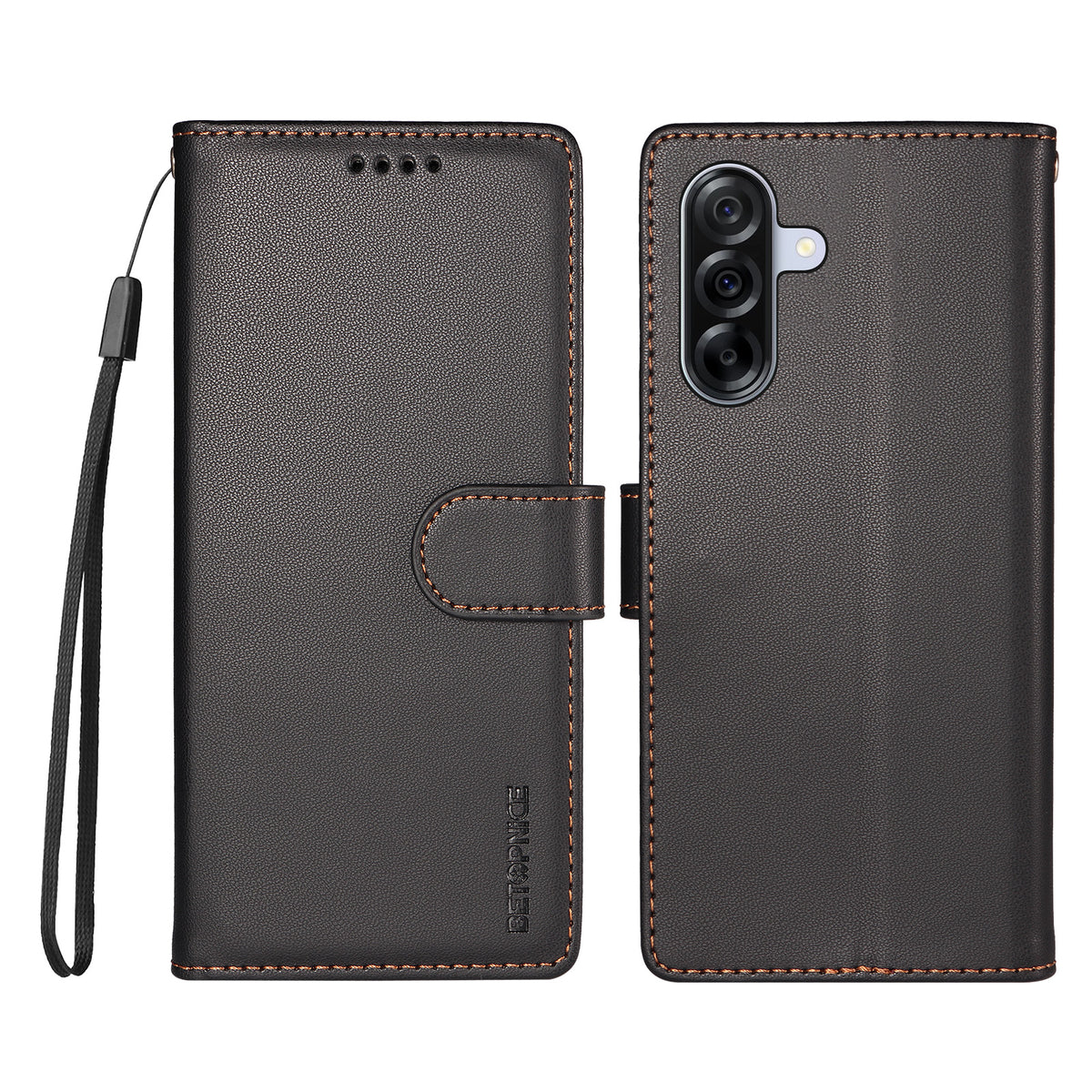 BETOPNICE för Samsung Galaxy A36 5G / Galaxy A37 5G 006 Skal RFID-blockerande plånboksfodral i läder med handledsrem