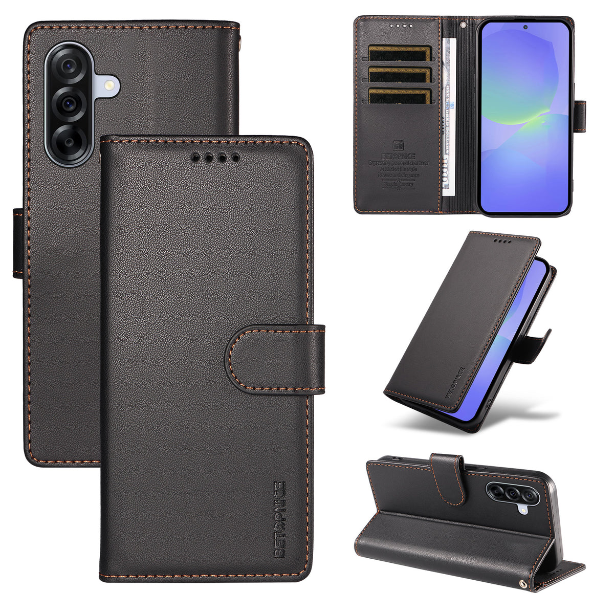 BETOPNICE för Samsung Galaxy A36 5G / Galaxy A37 5G 006 Skal RFID-blockerande plånboksfodral i läder med handledsrem