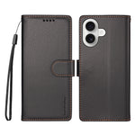 BETOPNICE for iPhone 16 Plus 006 Case RFID Blocking Wallet Stand Leather Phone Cover with Wrist Strap