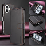 BETOPNICE for iPhone 16 Plus 006 Case RFID Blocking Wallet Stand Leather Phone Cover with Wrist Strap