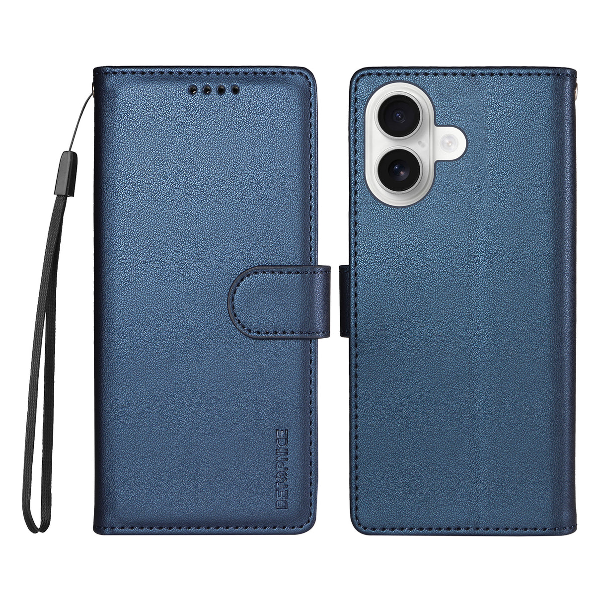 BETOPNICE for iPhone 16 Plus 006 Case RFID Blocking Wallet Stand Leather Phone Cover with Wrist Strap