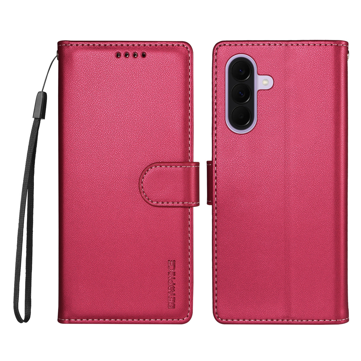BETOPNICE for Samsung Galaxy A27 5G 006 Case RFID Blocking Wallet Stand Leather Phone Cover with Wrist Strap