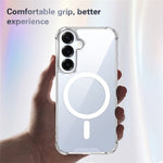 For Samsung Galaxy S26 FE Magnetic Case TPU + PC Air Cushion Corners Protective Phone Cover with 2Pcs Camera Protector + 2Pcs Screen Protector