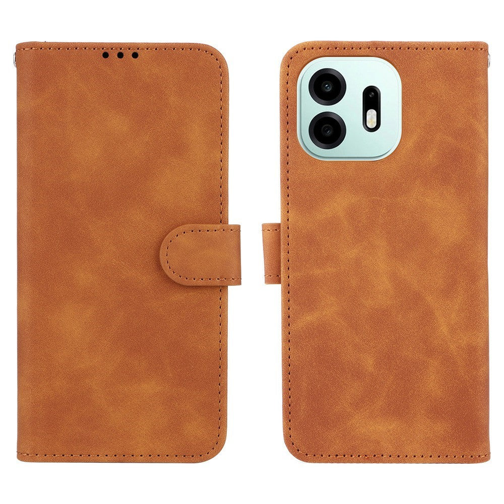Til OnePlus N6 4G Læder Cover Hudfølelse Anti-fald Pung Stander Flip Telefoncover
