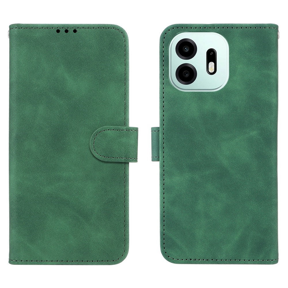 Til OnePlus N6 4G Læder Cover Hudfølelse Anti-fald Pung Stander Flip Telefoncover