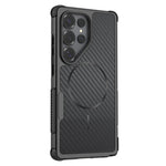 Magnetisk cover til Samsung Galaxy S24 Ultra med kulfiberstruktur, PC + TPU-hjørnebeskyttelse
