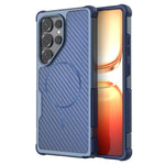 Magnetisk cover til Samsung Galaxy S24 Ultra med kulfiberstruktur, PC + TPU-hjørnebeskyttelse