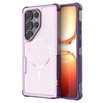 Magnetisk cover til Samsung Galaxy S24 Ultra med kulfiberstruktur, PC + TPU-hjørnebeskyttelse