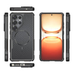For Samsung Galaxy S25 Ultra Magnetic Case Carbon Fiber Texture PC + TPU Corner Protection Phone Cover