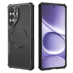 For Samsung Galaxy S26+ Magnetic Case Carbon Fiber Texture PC + TPU Corner Protection Phone Cover