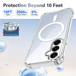 For Samsung Galaxy S25 Magnetic Case TPU + Acrylic Air Cushion Corners Protective Phone Cover with 2Pcs Camera Protector + 2Pcs Screen Protector