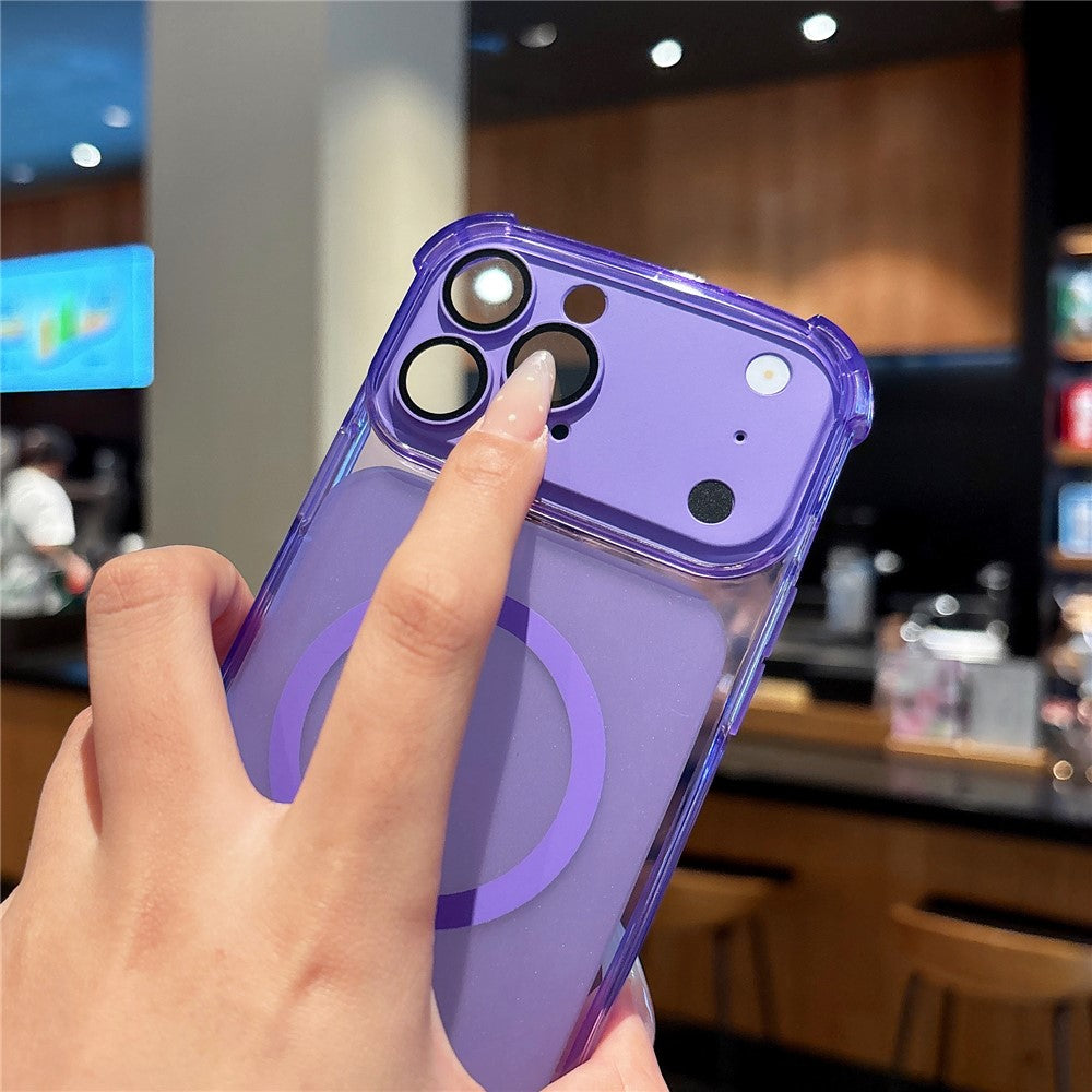 For iPhone 18 Pro Max / 17 Pro Max Magnetic Case with Detachable Camera Lens Cover TPU Anti-Slip Shockproof Phone Cover