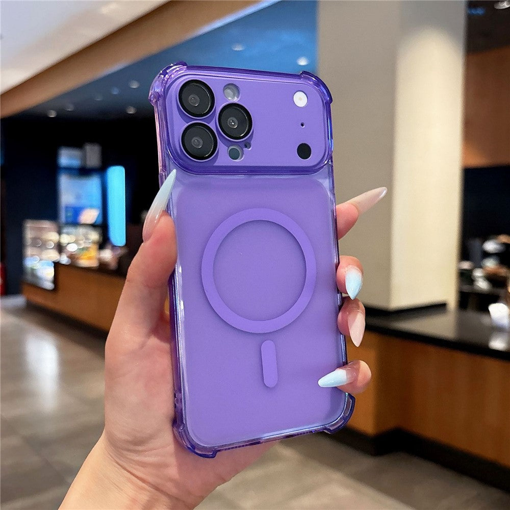 For iPhone 18 Pro Max / 17 Pro Max Magnetic Case with Detachable Camera Lens Cover TPU Anti-Slip Shockproof Phone Cover