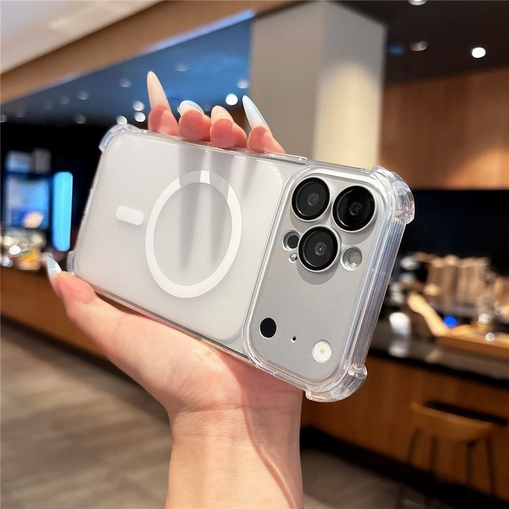 For iPhone 18 Pro / 17 Pro Magnetic Case with Detachable Camera Lens Cover TPU Anti-Slip Shockproof Phone Cover
