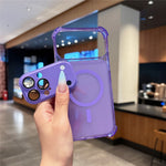 For iPhone 18 Pro / 17 Pro Magnetic Case with Detachable Camera Lens Cover TPU Anti-Slip Shockproof Phone Cover