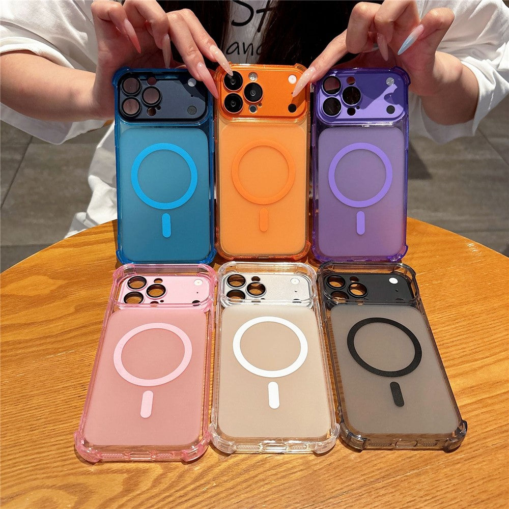 For iPhone 18 Pro / 17 Pro Magnetic Case with Detachable Camera Lens Cover TPU Anti-Slip Shockproof Phone Cover