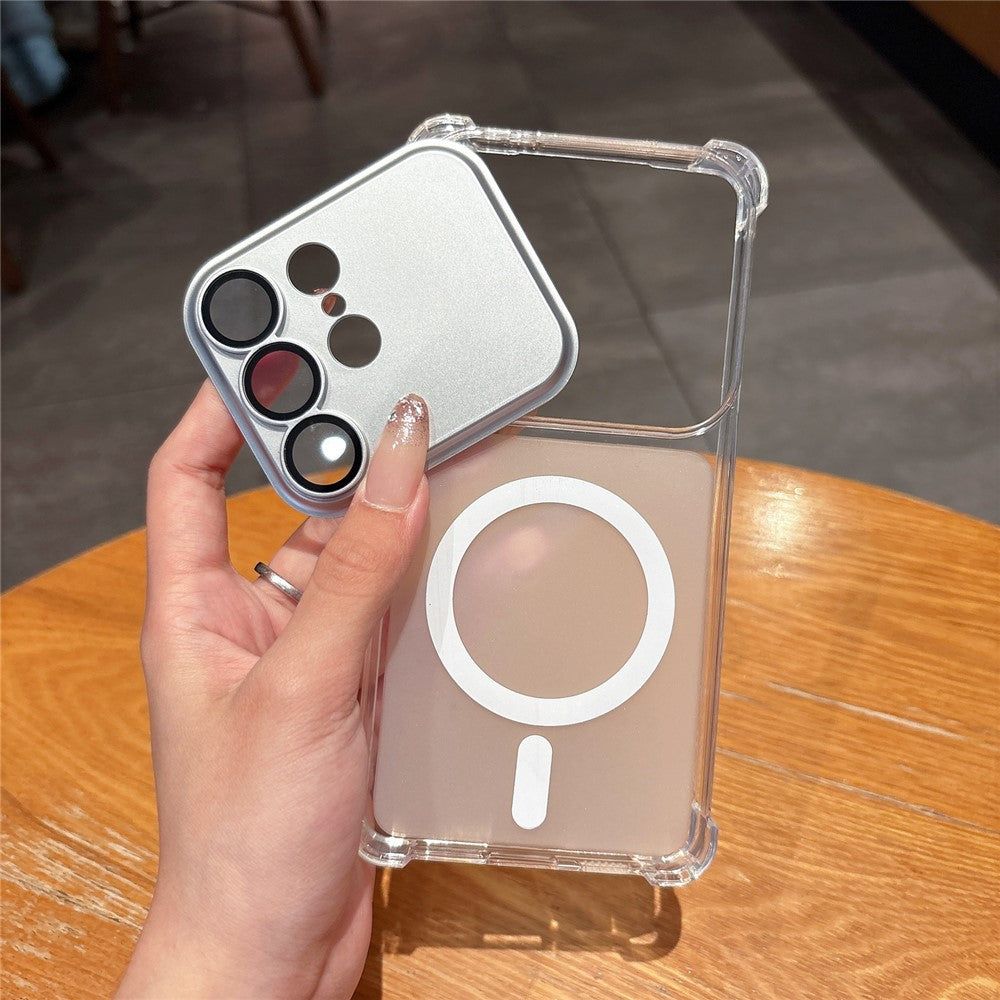 Magnetisk etui til Samsung Galaxy S25 Ultra med aftagelig kameralinsebeskyttelse, skridsikkert og stødsikkert TPU-mobilcover