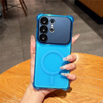 Magnetisk etui til Samsung Galaxy S25 Ultra med aftagelig kameralinsebeskyttelse, skridsikkert og stødsikkert TPU-mobilcover