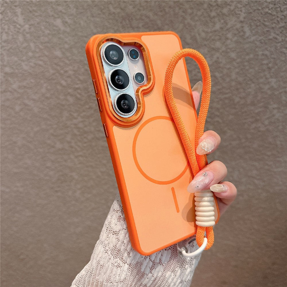 Samsung Galaxy S25 Ultra Magnetiskt Skal med Snodd Skin-Feel PC + TPU Stötsäkert mobilskal