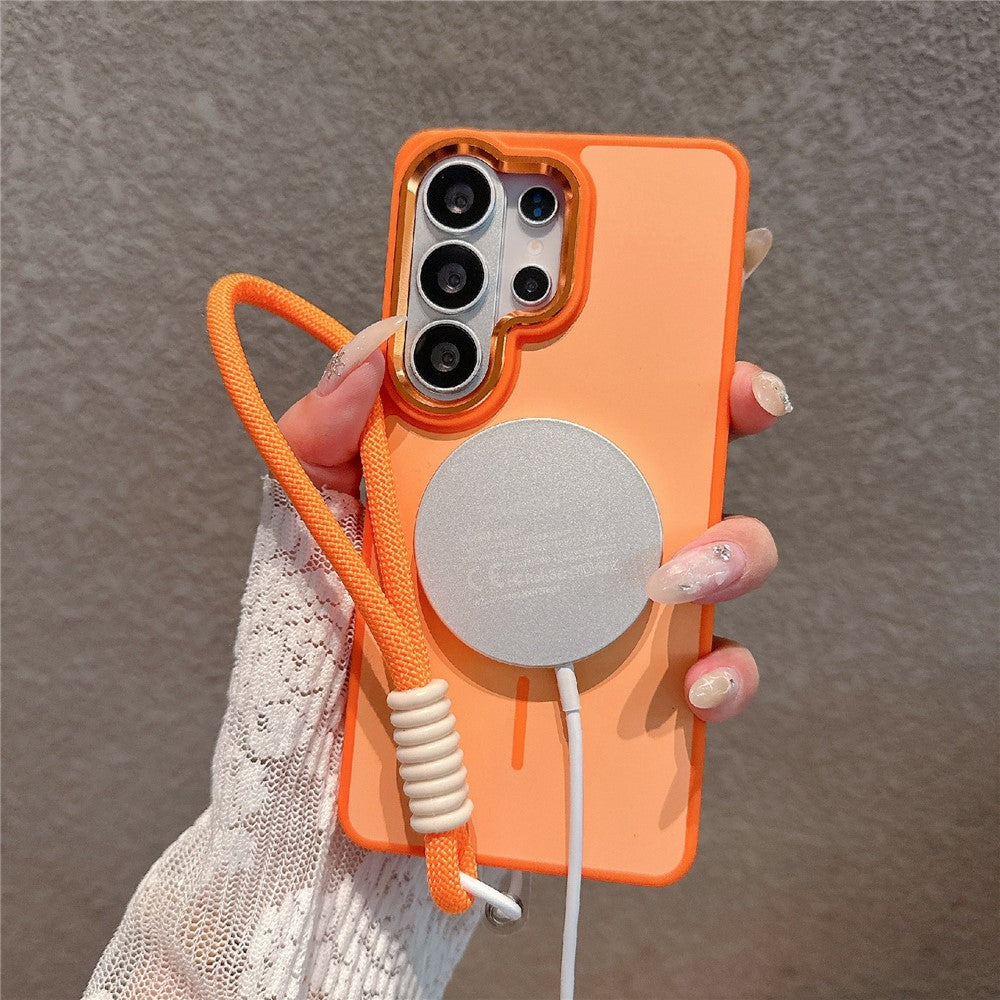 Samsung Galaxy S25 Ultra Magnetiskt Skal med Snodd Skin-Feel PC + TPU Stötsäkert mobilskal