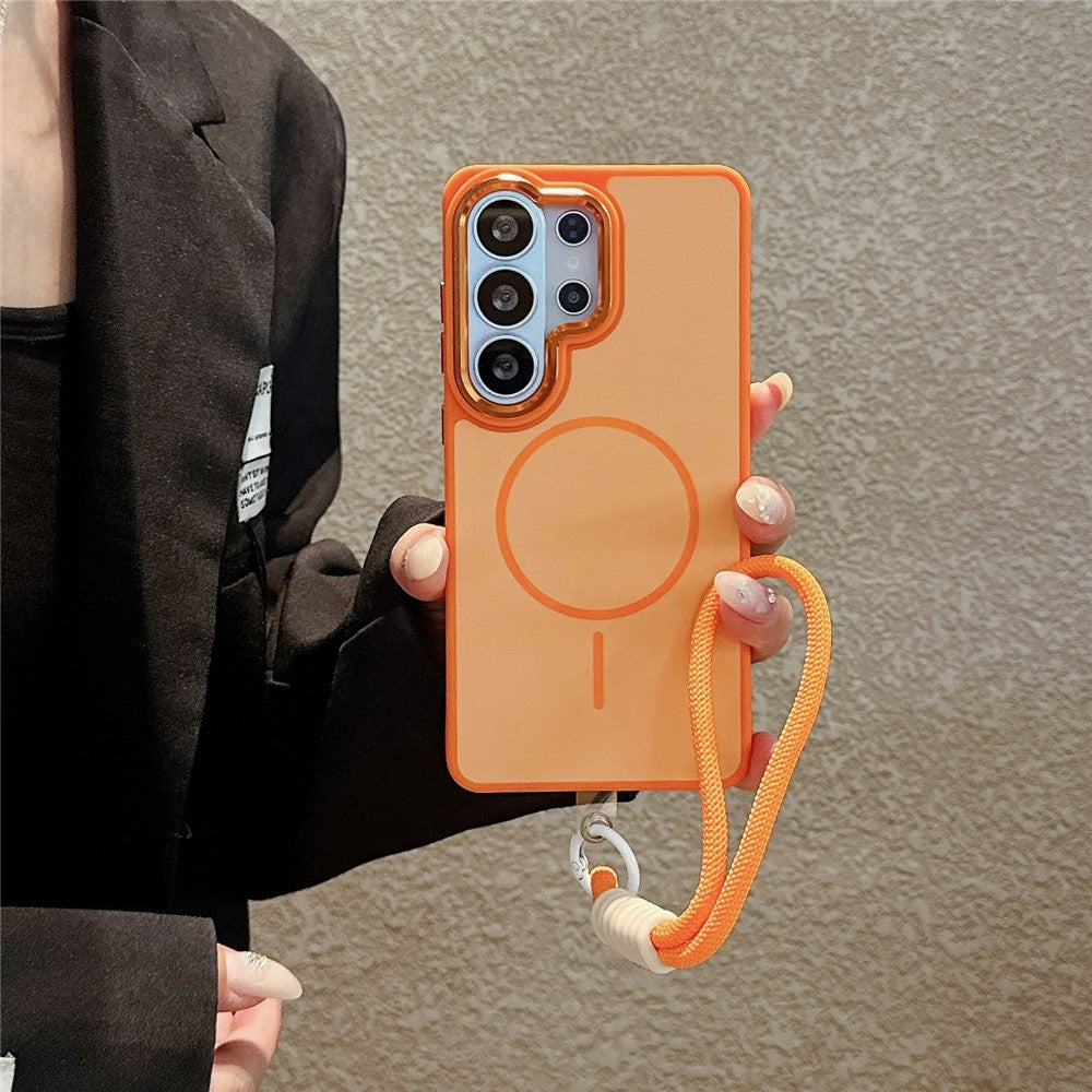 Samsung Galaxy S25 Ultra Magnetiskt Skal med Snodd Skin-Feel PC + TPU Stötsäkert mobilskal