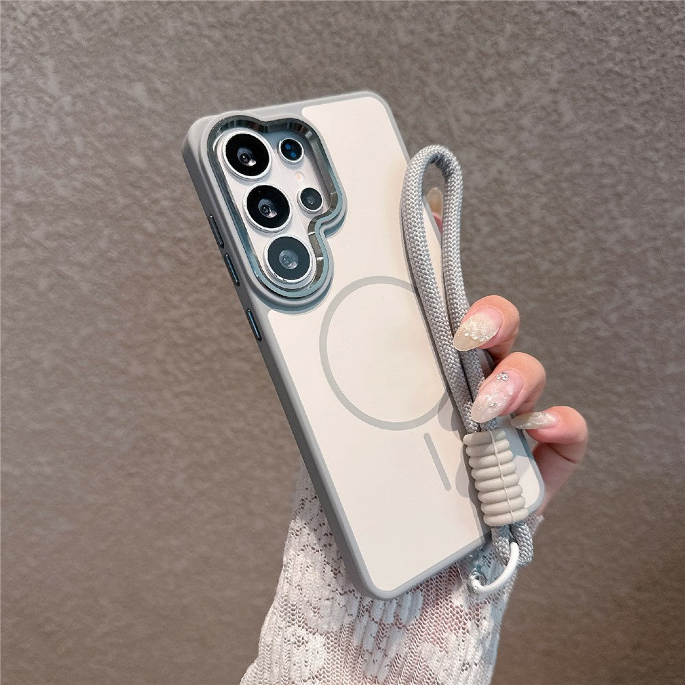 Samsung Galaxy S25 Ultra Magnetiskt Skal med Snodd Skin-Feel PC + TPU Stötsäkert mobilskal