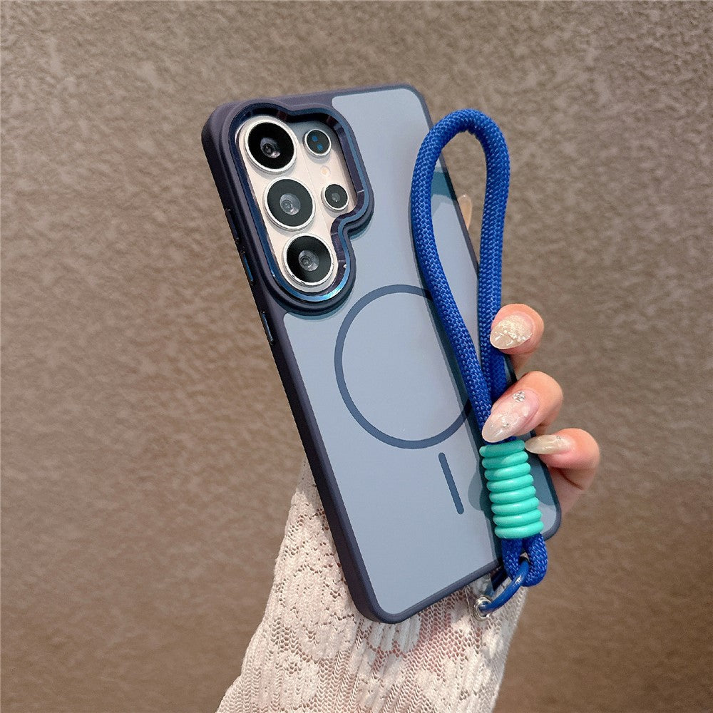 Samsung Galaxy S25 Ultra Magnetiskt Skal med Snodd Skin-Feel PC + TPU Stötsäkert mobilskal