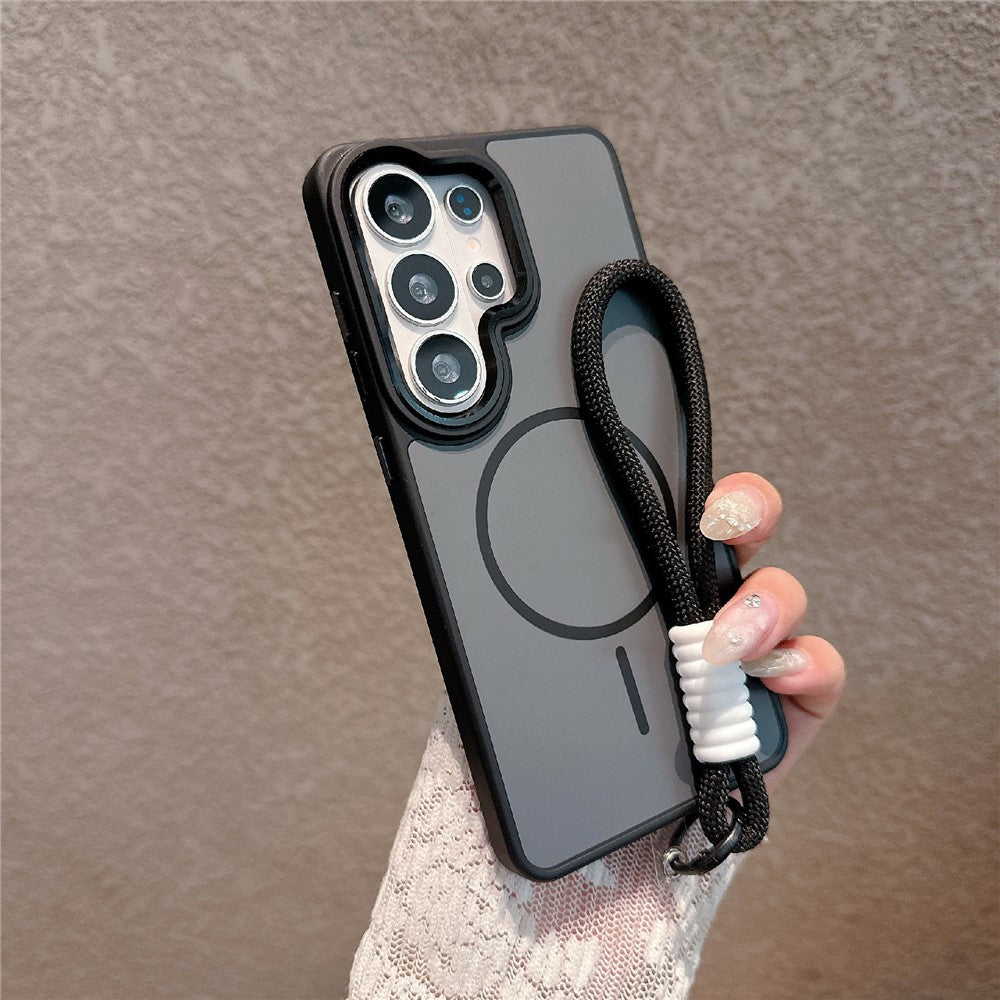 Samsung Galaxy S25 Ultra Magnetiskt Skal med Snodd Skin-Feel PC + TPU Stötsäkert mobilskal