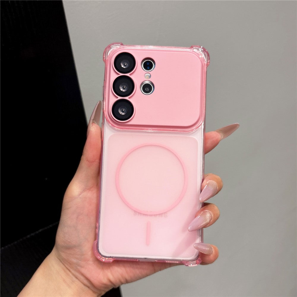 For Samsung Galaxy S25 Ultra Magnetic Case with Detachable Camera Cover Shockproof TPU Phone Cover