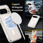För Google Pixel 11 Pro magnetiskt skal TPU + PC transparent telefonskydd med 2 st kameraskydd + 2 st skärmskydd i härdat glas