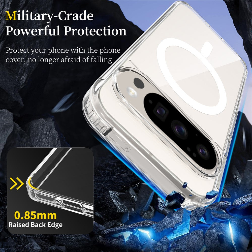 Til Google Pixel 11 Pro XL Magnetisk Cover TPU + PC Klart Telefoncover med 2 stk. Kameraprotector + 2 stk. Hærdet Glas Skærmbeskytter