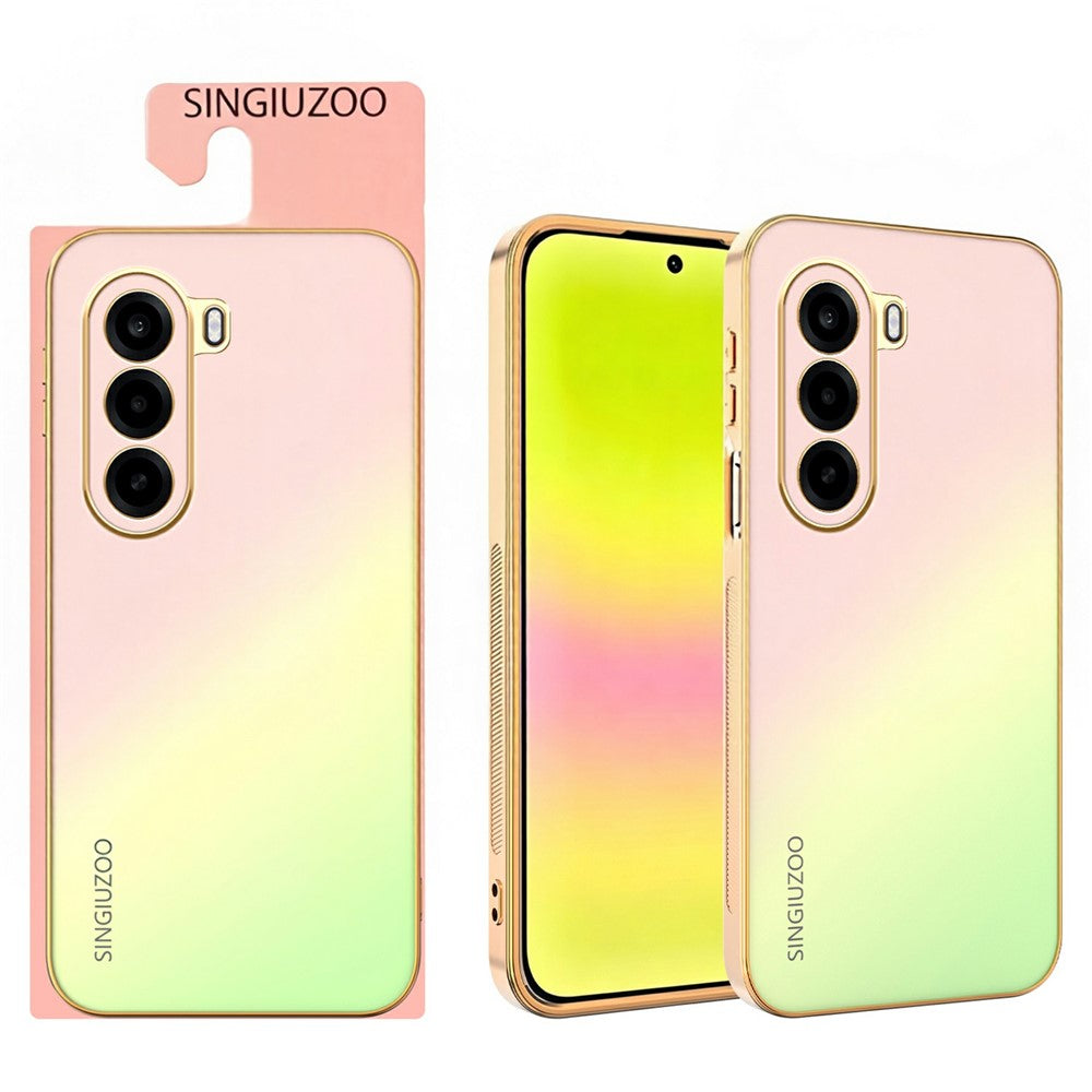 SINGIUZOO Til OnePlus Turbo 6X 5G / Nord CE6 Lite 5G / Realme P4x 5G Etui Galvaniseret AG Mat Gradientfarve PC + TPU Telefoncover