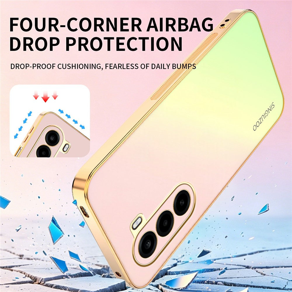 SINGIUZOO Til OnePlus Turbo 6X 5G / Nord CE6 Lite 5G / Realme P4x 5G Etui Galvaniseret AG Mat Gradientfarve PC + TPU Telefoncover