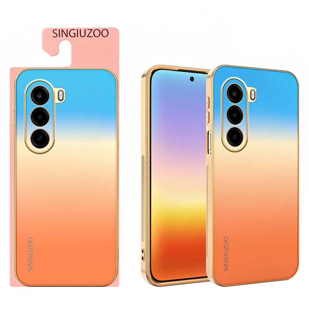 SINGIUZOO Til OnePlus Turbo 6X 5G / Nord CE6 Lite 5G / Realme P4x 5G Etui Galvaniseret AG Mat Gradientfarve PC + TPU Telefoncover