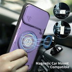 For Xiaomi 17T Case with Slide Camera Cover Ring Kickstand PC + TPU Phone Shell