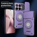 For Xiaomi 17T Case with Slide Camera Cover Ring Kickstand PC + TPU Phone Shell