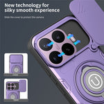 For Xiaomi 17T Case with Slide Camera Cover Ring Kickstand PC + TPU Phone Shell