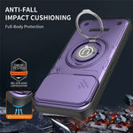 For Xiaomi 17T Case with Slide Camera Cover Ring Kickstand PC + TPU Phone Shell