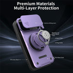 For Xiaomi 17T Case with Slide Camera Cover Ring Kickstand PC + TPU Phone Shell