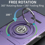 For Xiaomi 17T Case with Slide Camera Cover Ring Kickstand PC + TPU Phone Shell