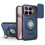 For Xiaomi 17T Case with Slide Camera Cover Ring Kickstand PC + TPU Phone Shell