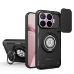 For Xiaomi 17T Pro Case with Slide Camera Cover Ring Kickstand PC + TPU Phone Shell