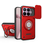 For Xiaomi 17T Pro Case with Slide Camera Cover Ring Kickstand PC + TPU Phone Shell