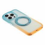 Til iPhone 15 Pro Max cover med 150 cm lanyard, ring-kickstand, gradient glimmer PC + TPU telefoncover