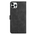 Til iPhone 16 Pro Pung Etui Præget Kat Sommerfugl Læder Telefoncover med Håndrem