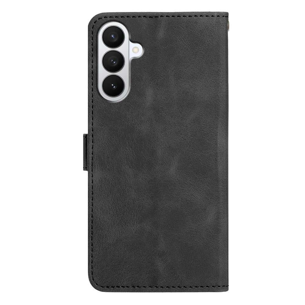Til Samsung Galaxy S26+ Wallet Cover med trykt katte- og sommerfuglemønster i læder, telefoncover med håndledsrem