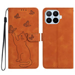 Xiaomi 17T Plånboksfodral Läderfodral med Tryckt Kattfjäril och Handledsrem