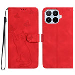 For Xiaomi 17T Wallet Case Imprinted Cat Butterfly Leather Phone Cover with Wrist Strap