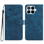 For Xiaomi 17T Wallet Case Imprinted Cat Butterfly Leather Phone Cover with Wrist Strap